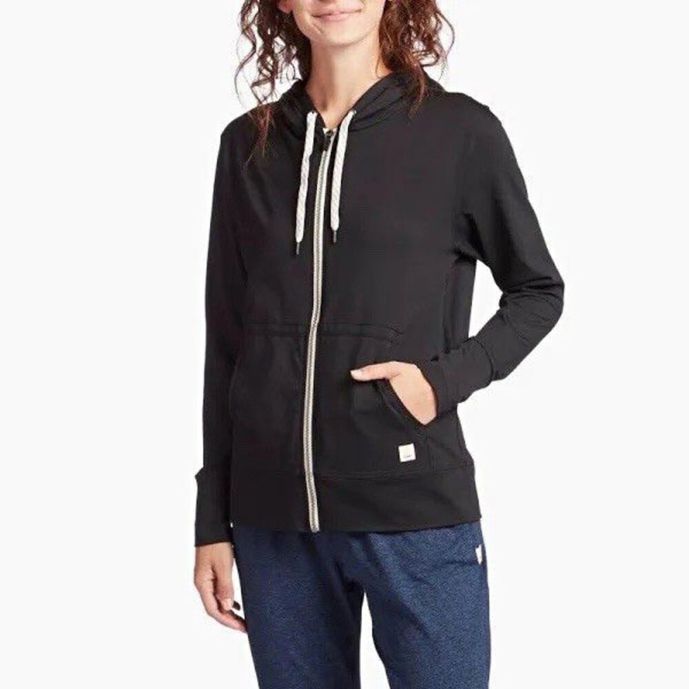 Vuori Womenās Halo Performance Hoodie Black Full Zip XL VW201 Athleisure Casual